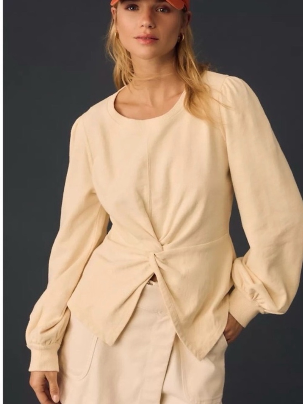 Anthropologie pilcro twist front sweatshirt size xs